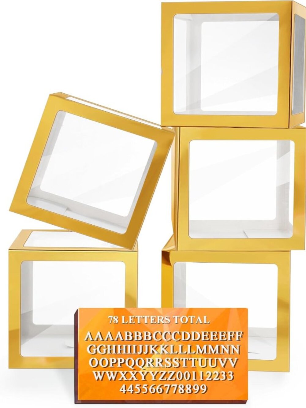 Transparent Balloon Boxes with 78 Letters Numbers for Custom Name